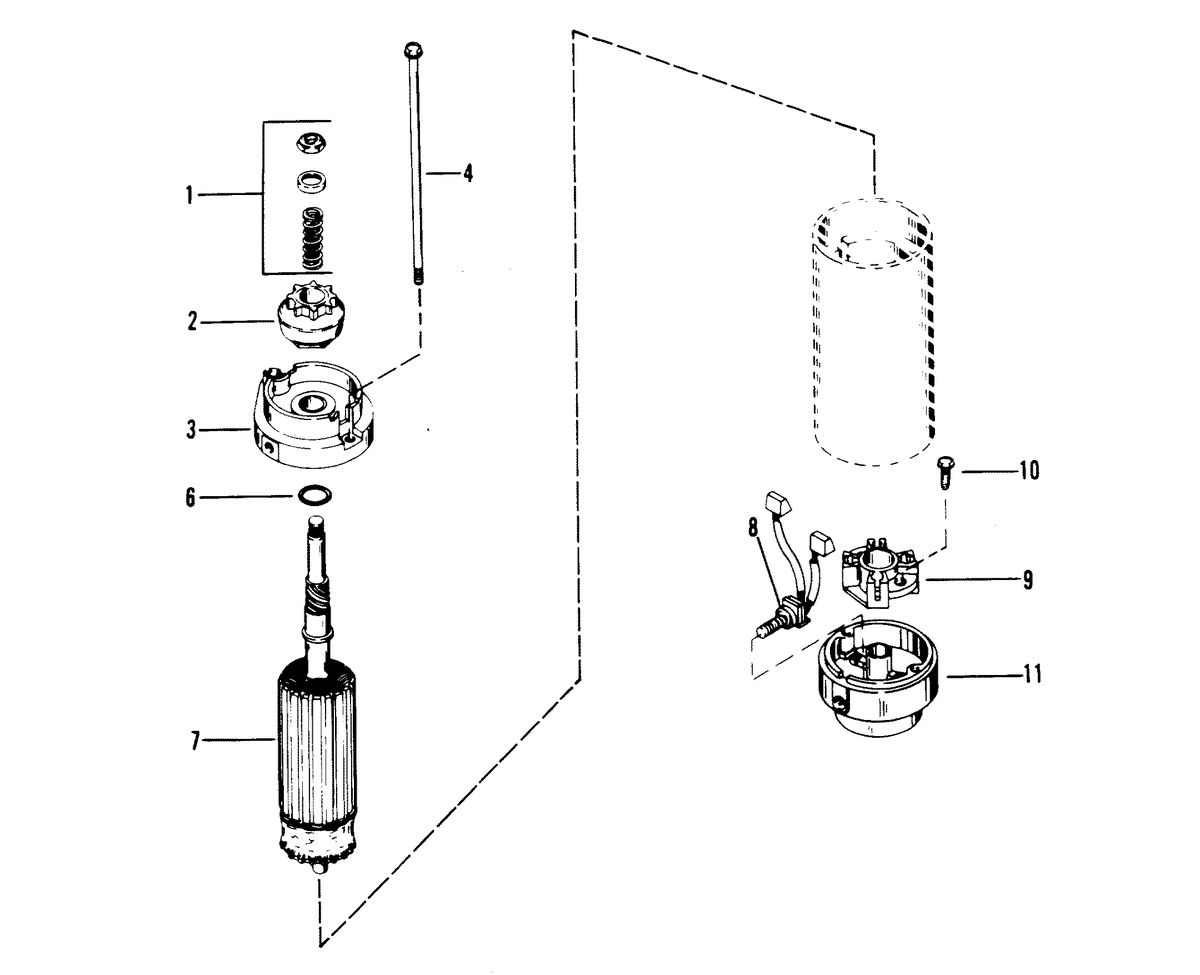 RACE OUTBOARD 2.4 L (CARB) STARTER MOTOR ASSEMBLY