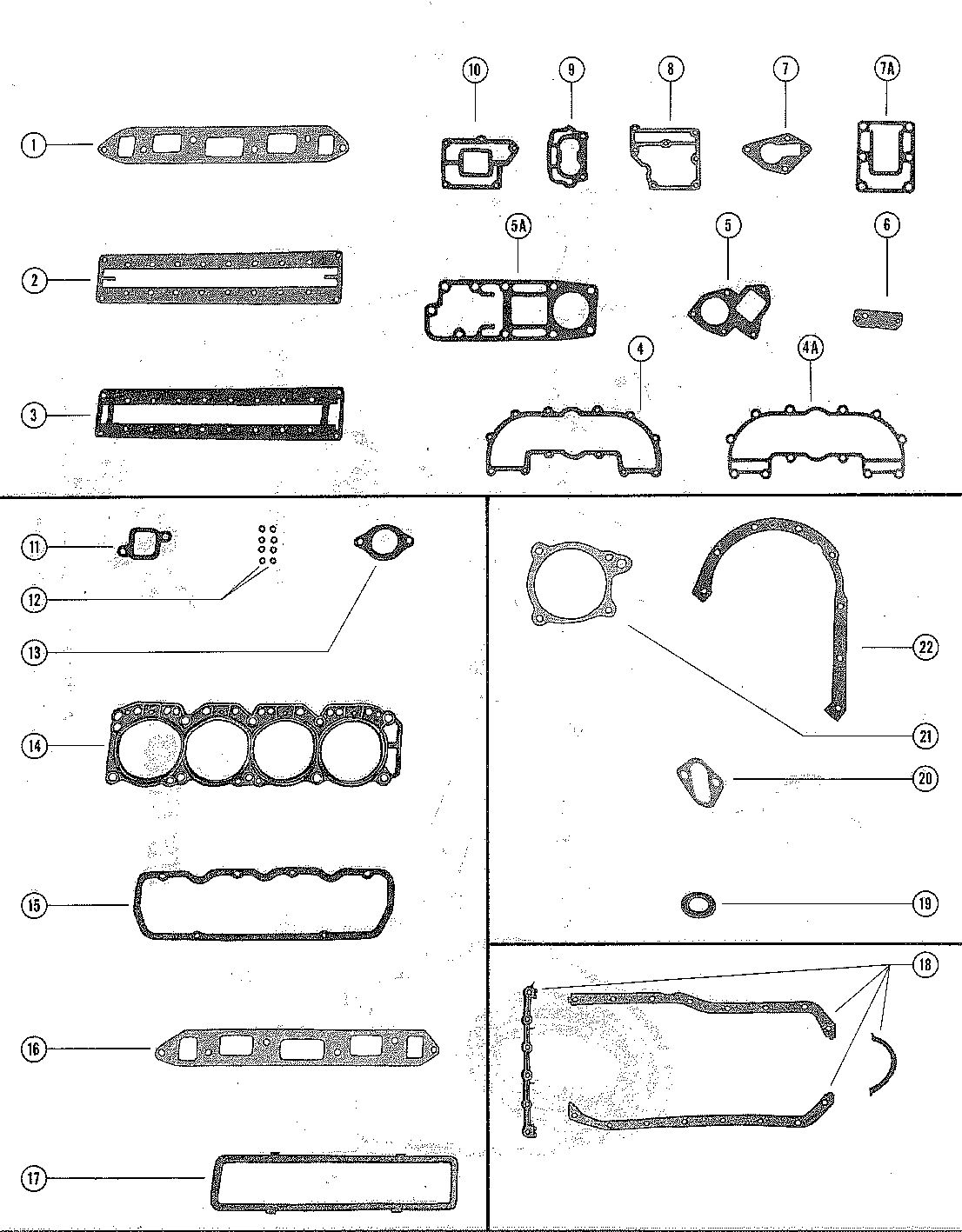 MERCRUISER 110 ENGINE GASKETS AND GASKET SETS