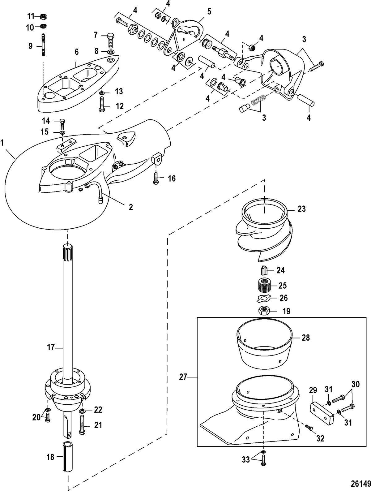 MERCURY/MARINER 25/30/JET 25 EFI/3 CYLINDER 4-STROKE Jet Unit