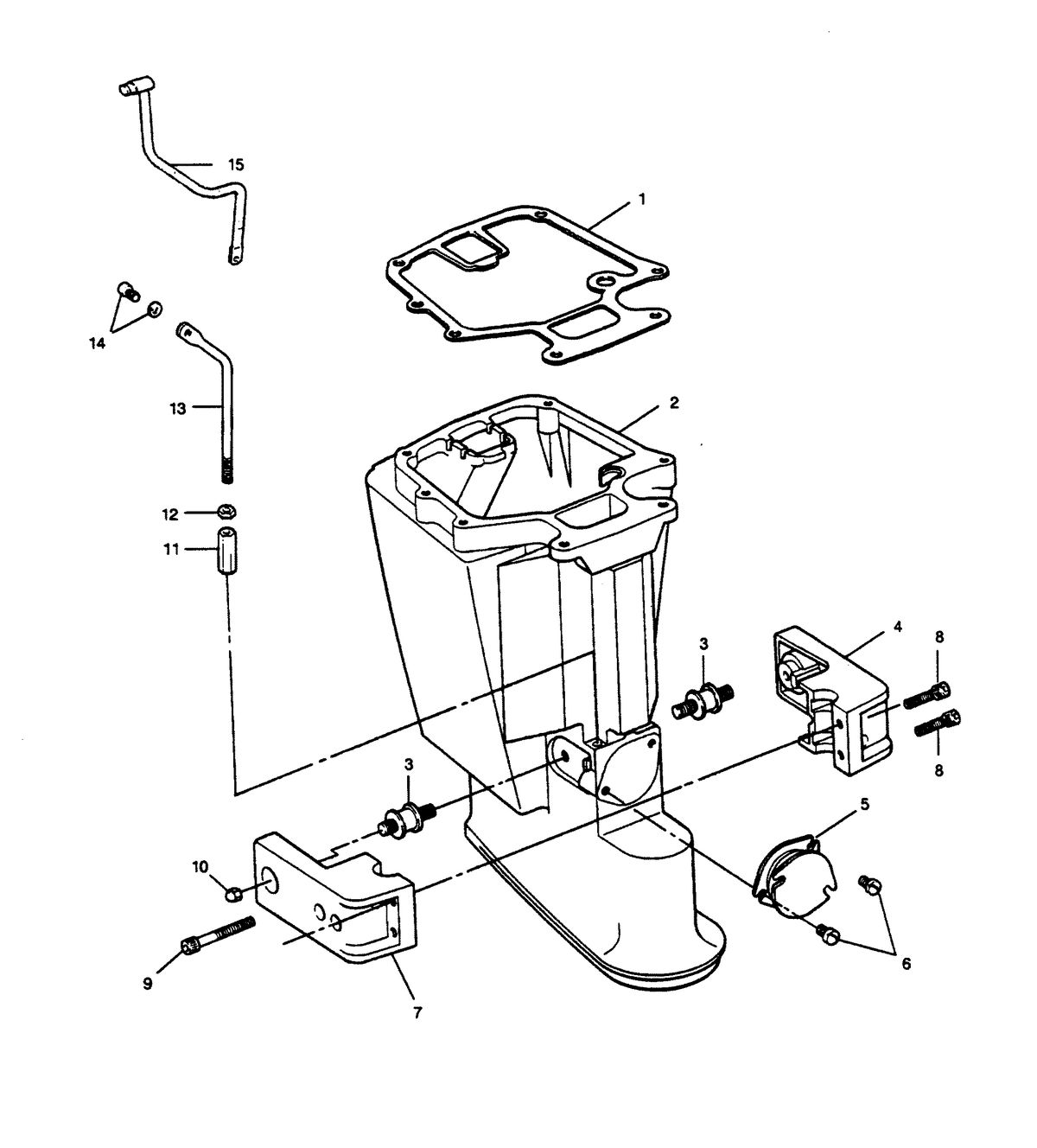 FORCE FORCE 1989 50 H.P. "D" MODELS MOTOR LEG