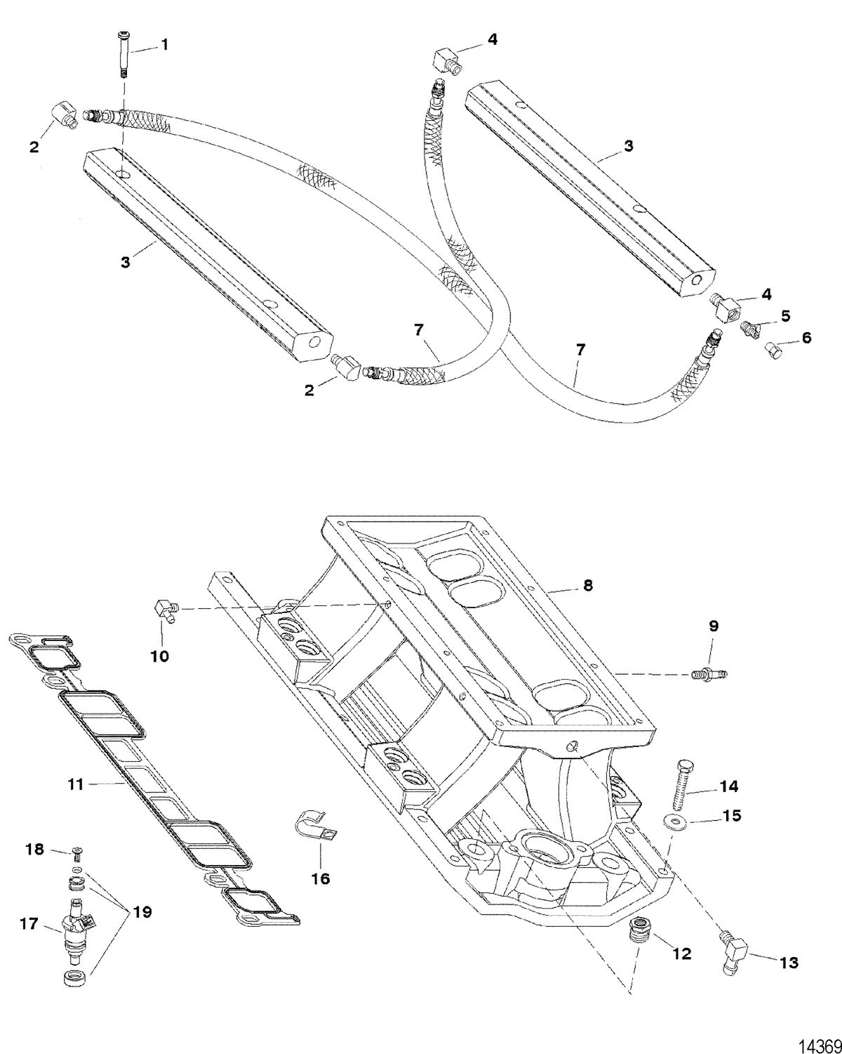 RACE STERNDRIVE SCORPION 377 STERNDRIVE Intake Manifold And Fuel Rails