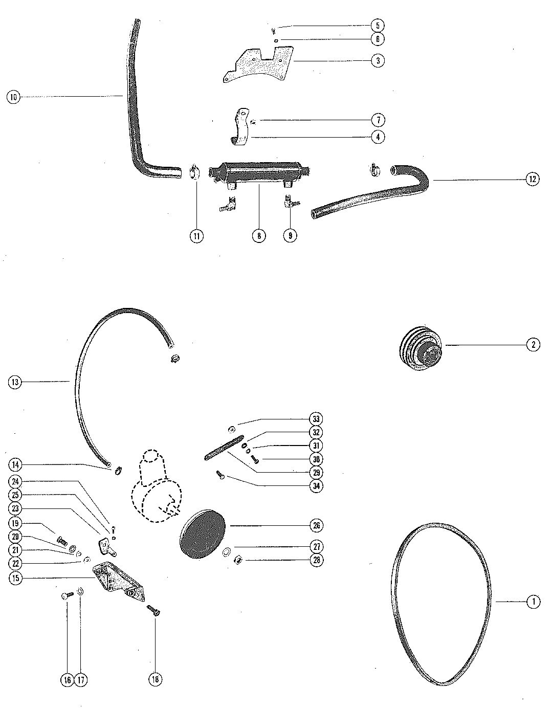MERCRUISER 140 ENGINE POWER STEERING MOUNTING KIT (MARINE 120, 140 AND 165)