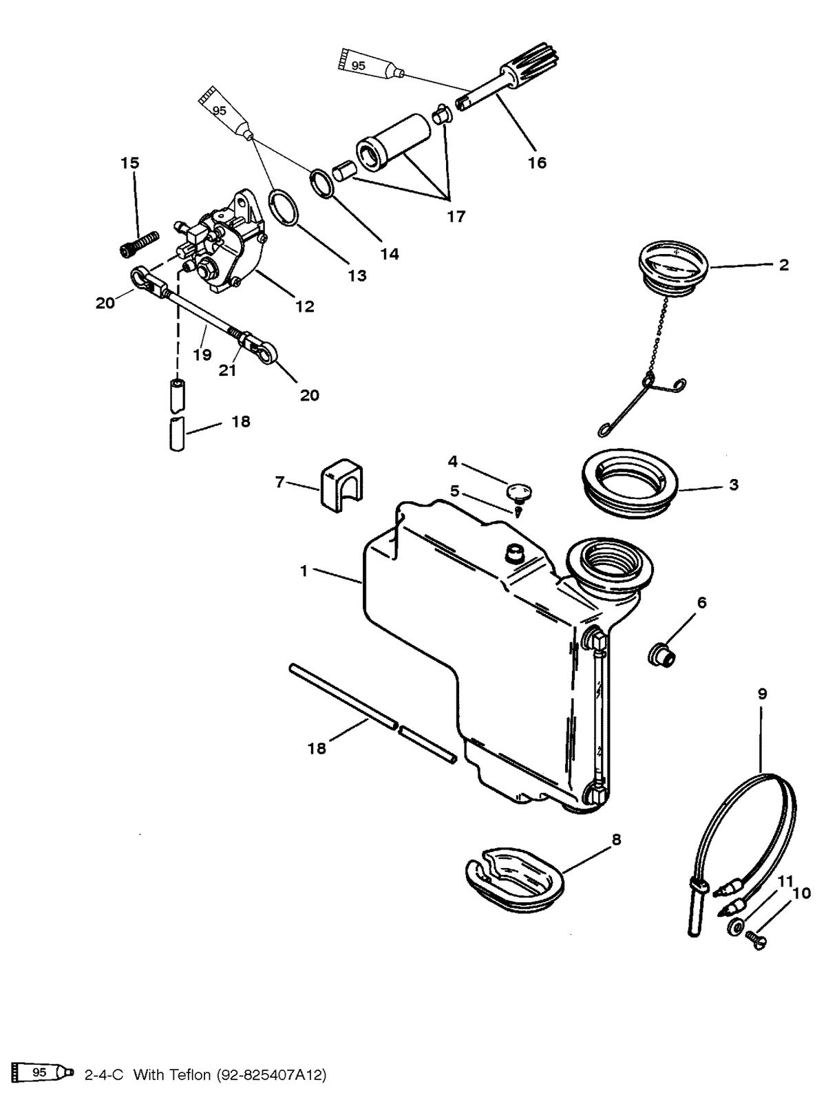 MERCURY/MARINER 50/55/60 JET 45 OIL INJECTION COMPONENTS