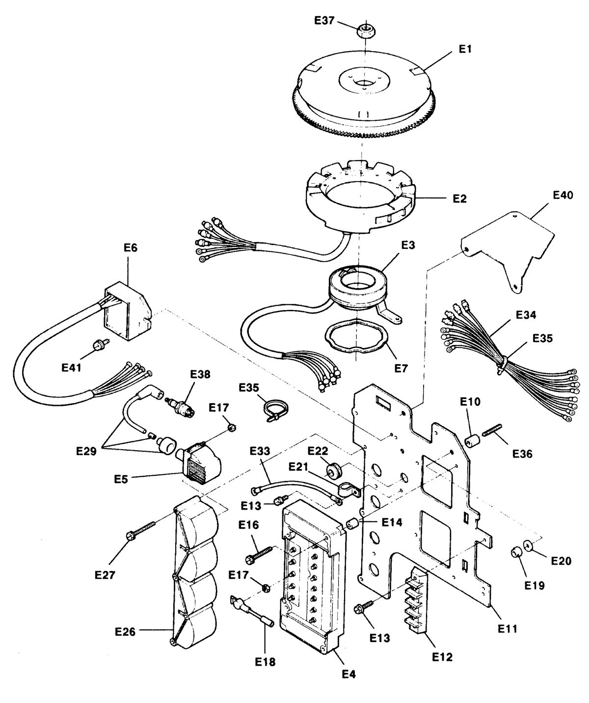 FORCE FORCE 120 H.P. "L" - DRIVE "B" MODELS IGNITION COMPONENTS