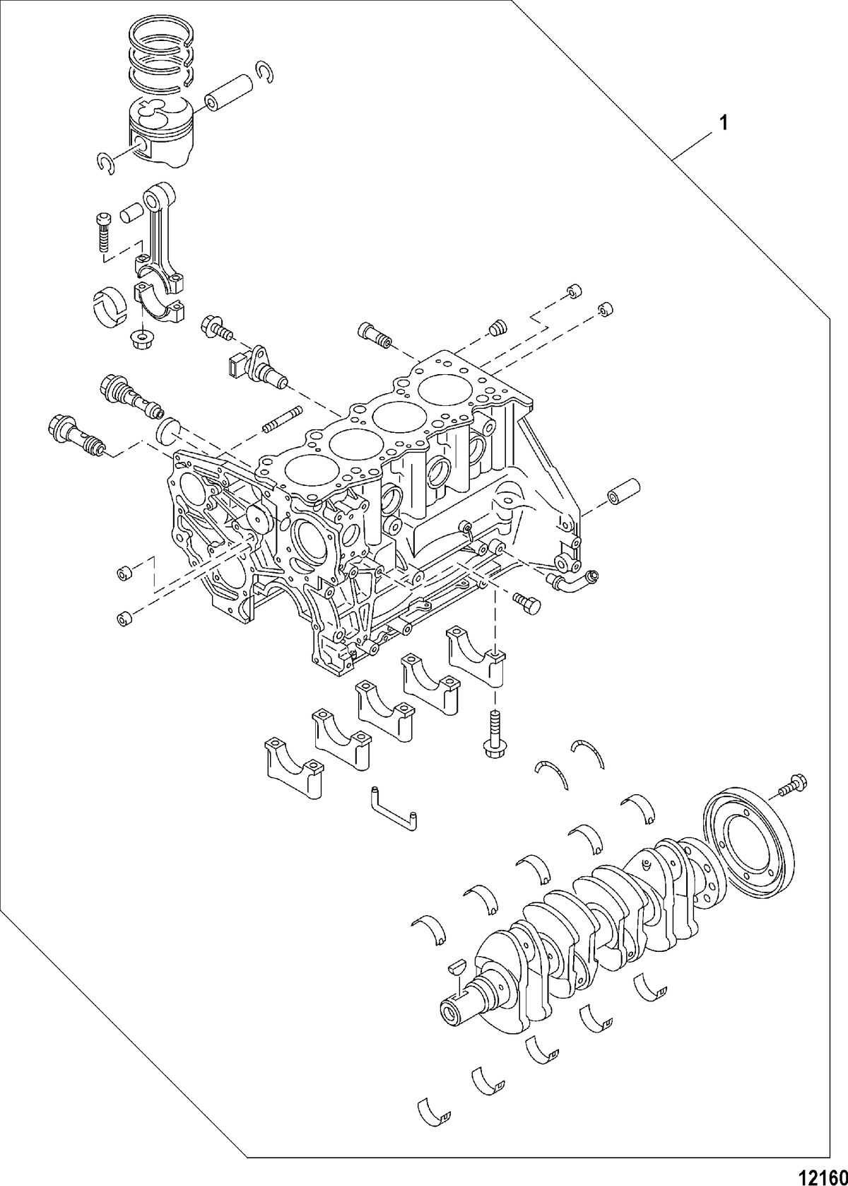 MERCRUISER CUMMINS/MERCRUSER DIESEL 1.7L-120 Service Kit - Partial Engine Assembly