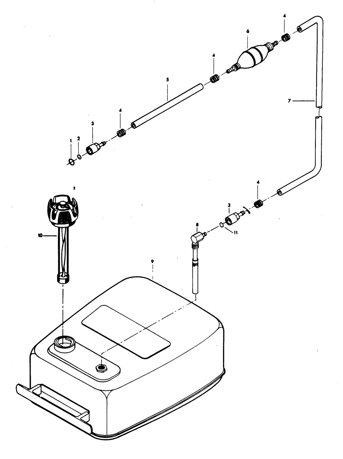 CHRYSLER 6 H.P. EXPORT DELUXE FUEL TANK AND LINE