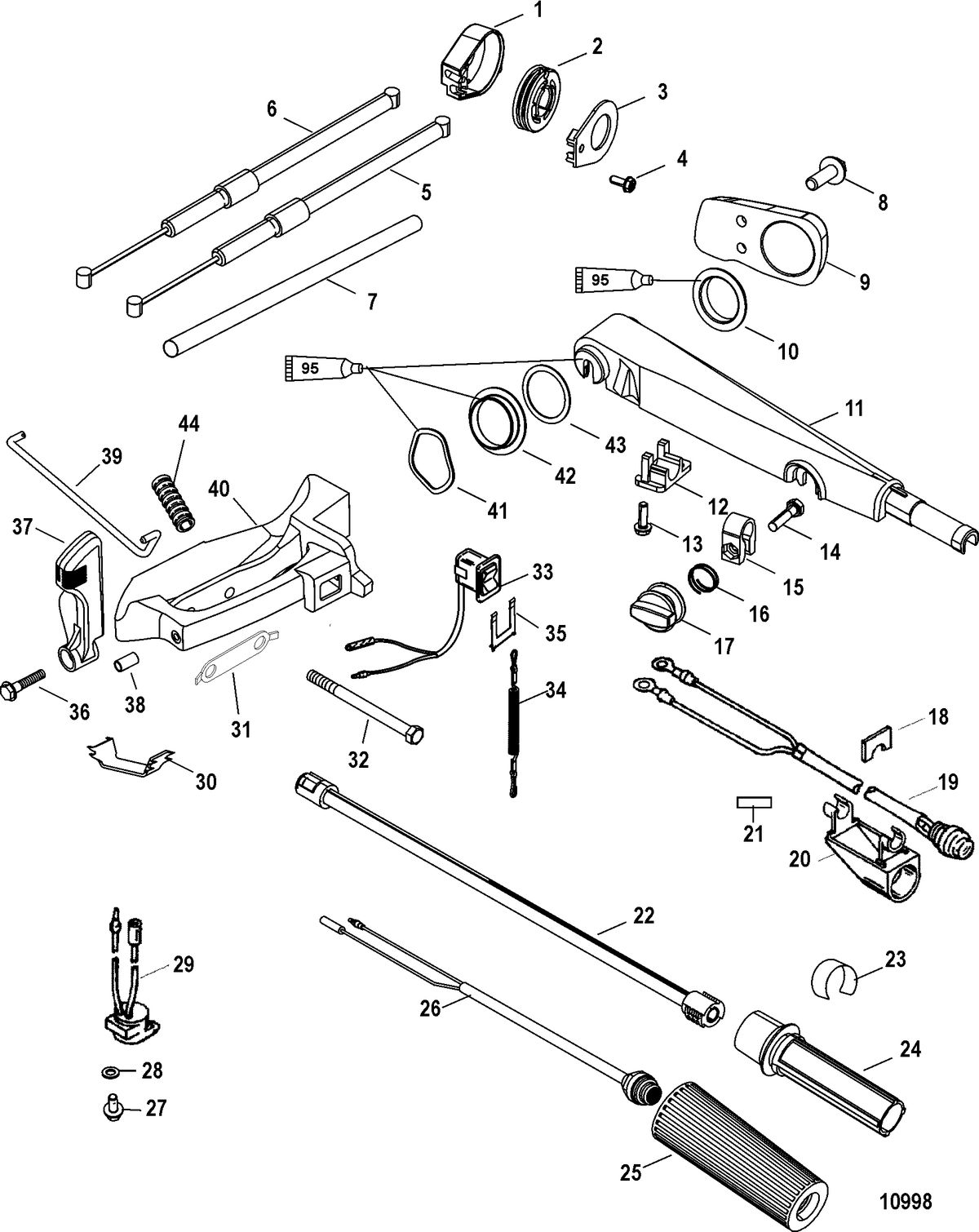 ACCESSORIES STEERING SYSTEMS AND COMPONENTS Tiller Handle Kit(828813A10 / A11 /A31)