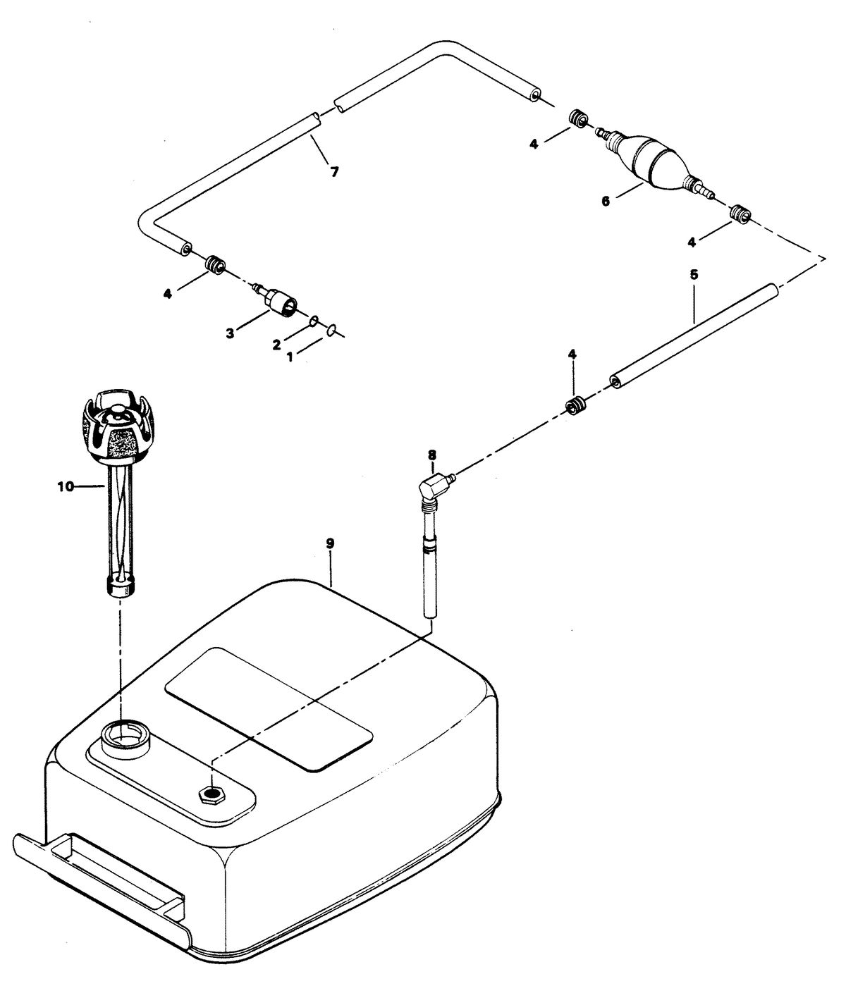 CHRYSLER 15 H.P. FUEL TANK AND LINE