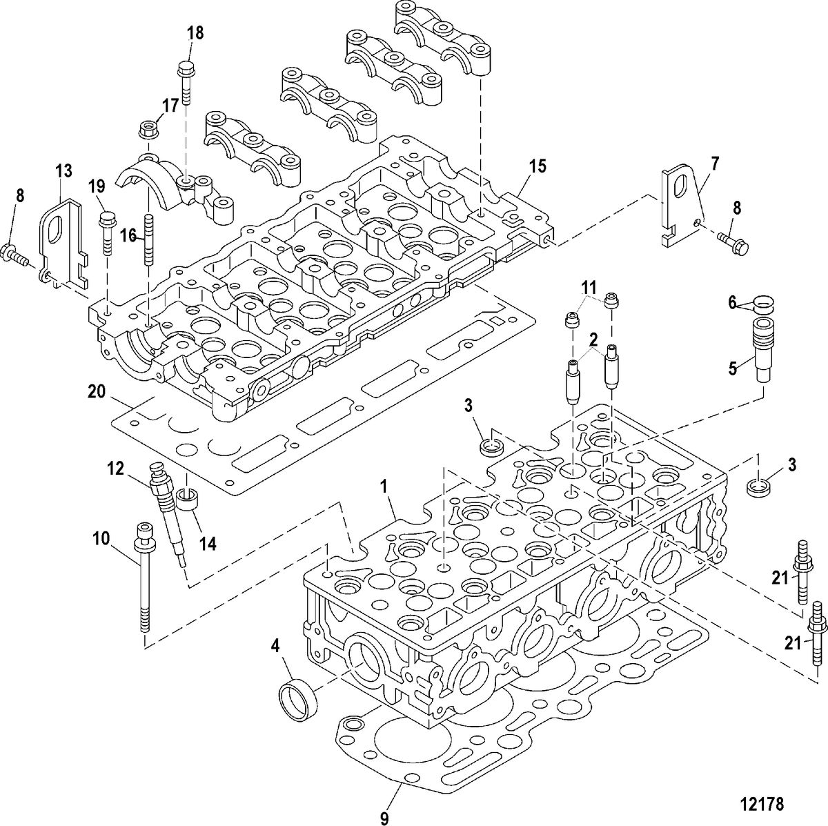 MERCRUISER D1.7L DTI STERNDRIVE (ALPHA) Cylinder Head