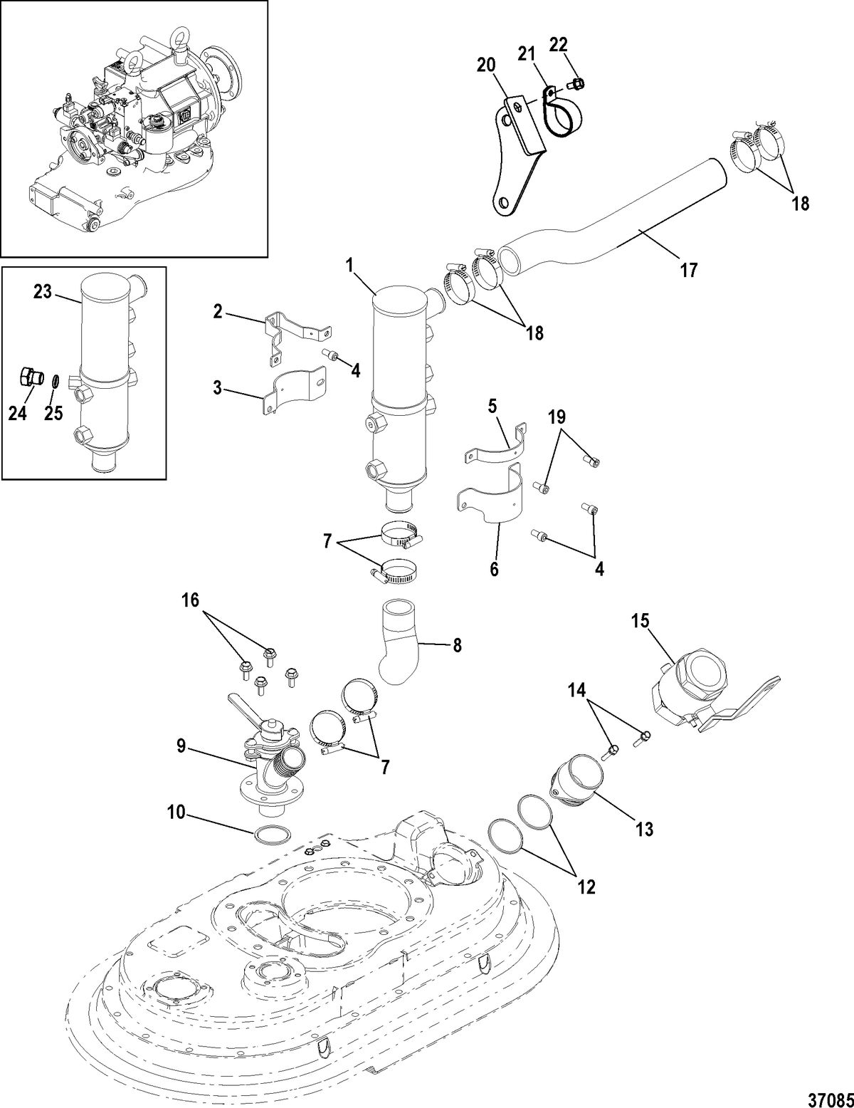 MERCRUISER ZEUS Cooling System(Without Drop Box)