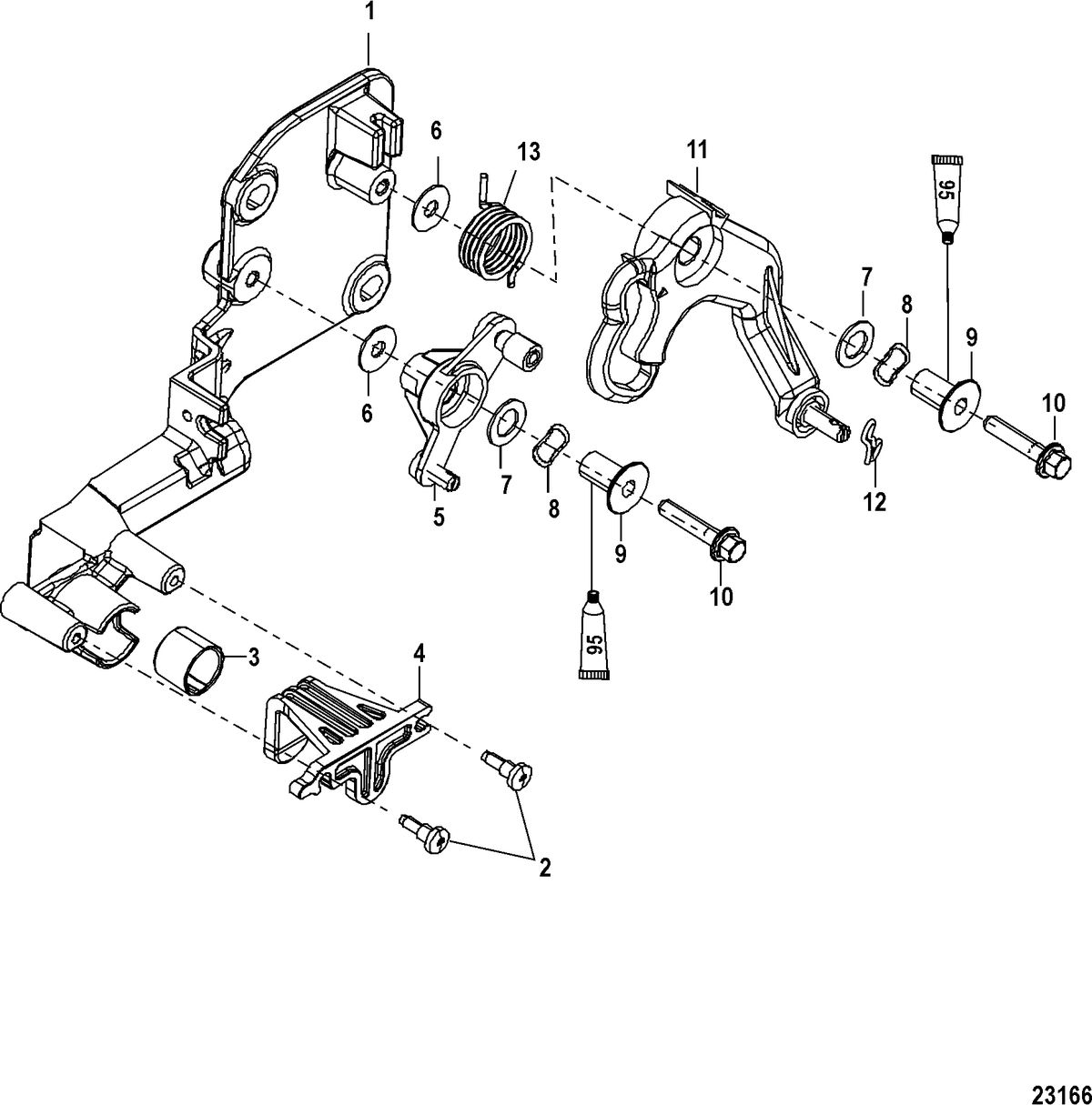 MERCURY/MARINER 75/80/90/100/115 EFI 4-STROKE Throttle Bracket Assembly