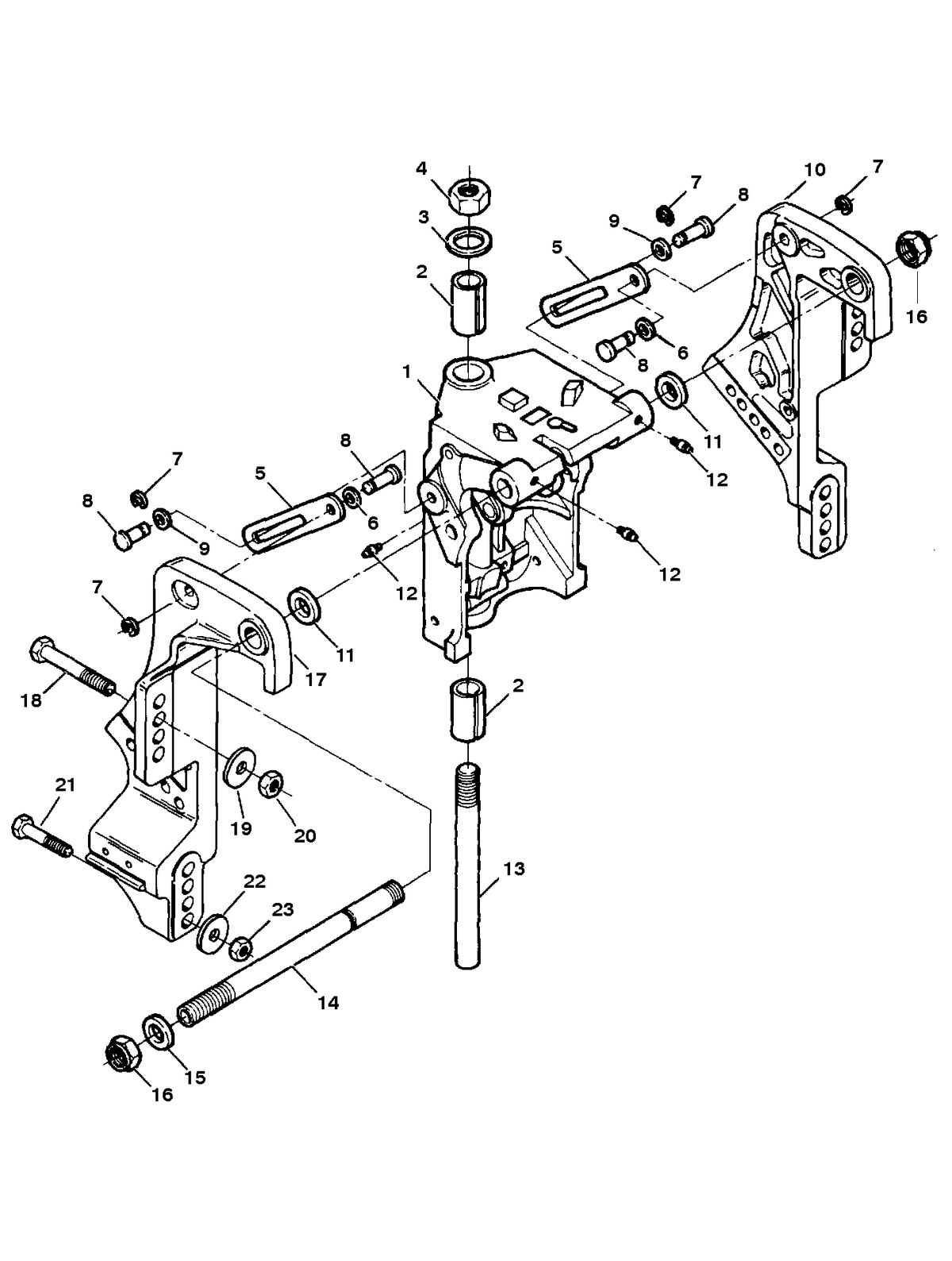 FORCE FORCE 75 H.P. SWIVEL BRACKET/STERN BRACKETS (POWER TRIM MODELS)