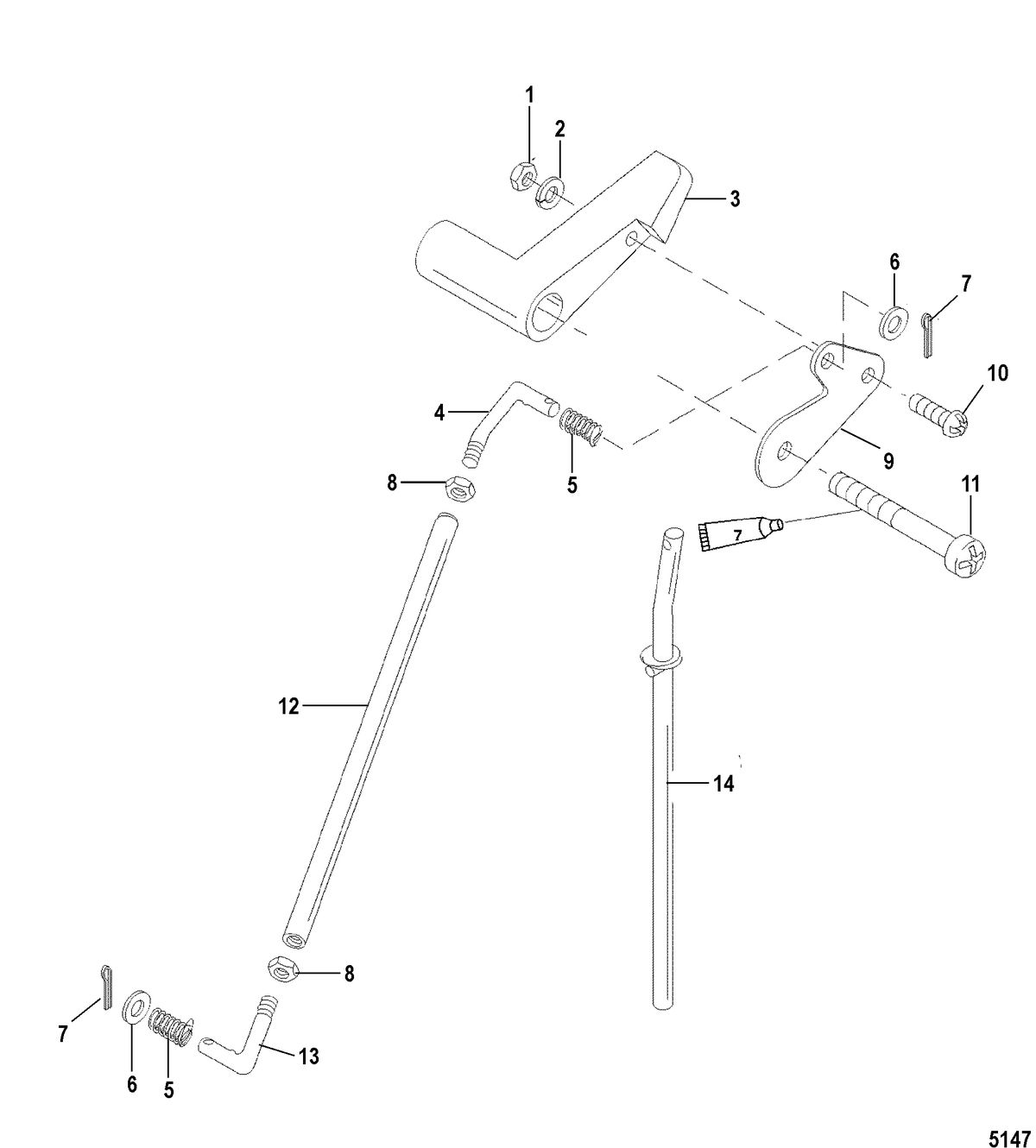 MERCURY/MARINER 20/25/JET 20 SEAPRO/MARATHON 15XD SUPER 15/JET 20) (2-STROKE) Jet Linkage