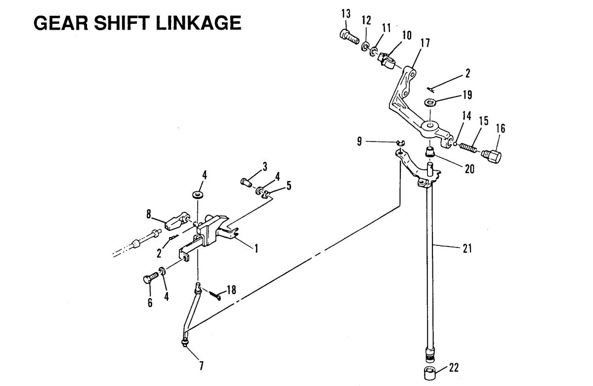 MARINER 55 H.P. W/MARATHON GEAR SHIFT LINKAGE