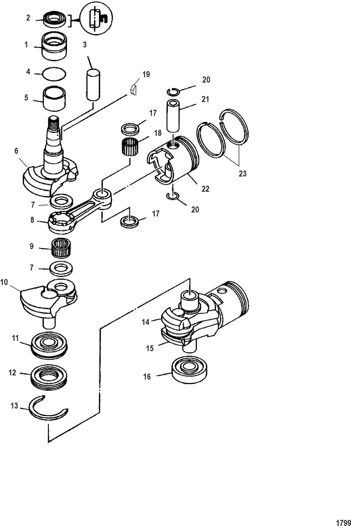 MARINER 25HP KEROSENE CRANKSHAFT