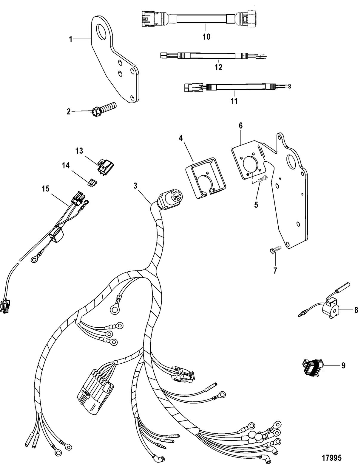 MERCRUISER 8.1L INBOARD Lifting Brackets and Wiring Harness
