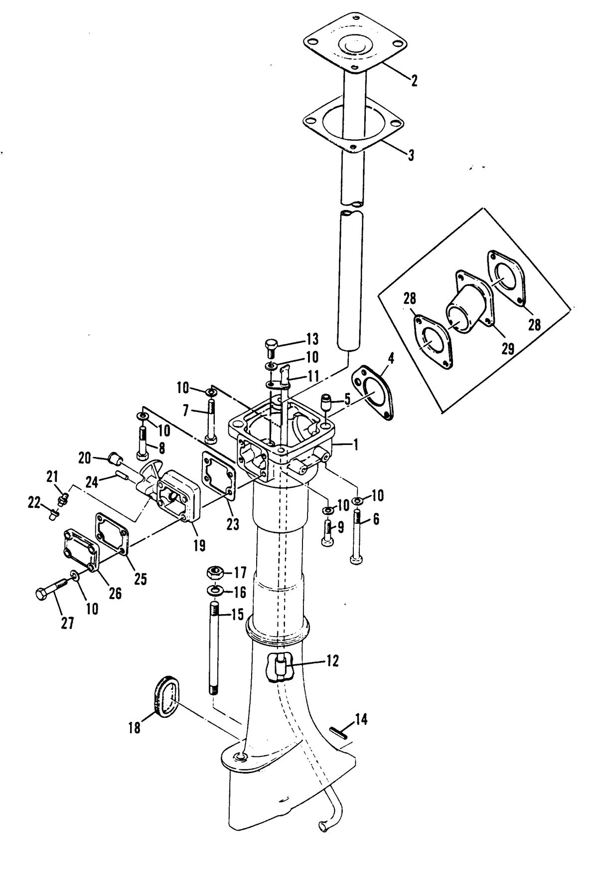 MARINER 5 H.P. DRIVESHAFT HOUSING