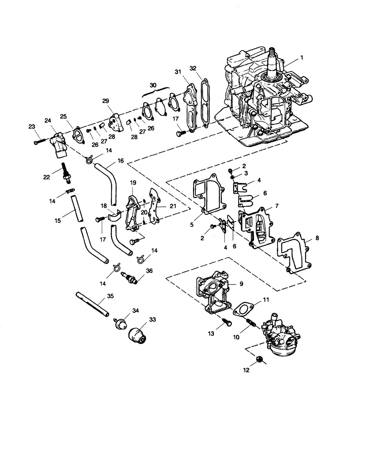 SEARS SEARS 7.5 H.P. FUEL INTAKE AND RECIRCULATION SYSTEM