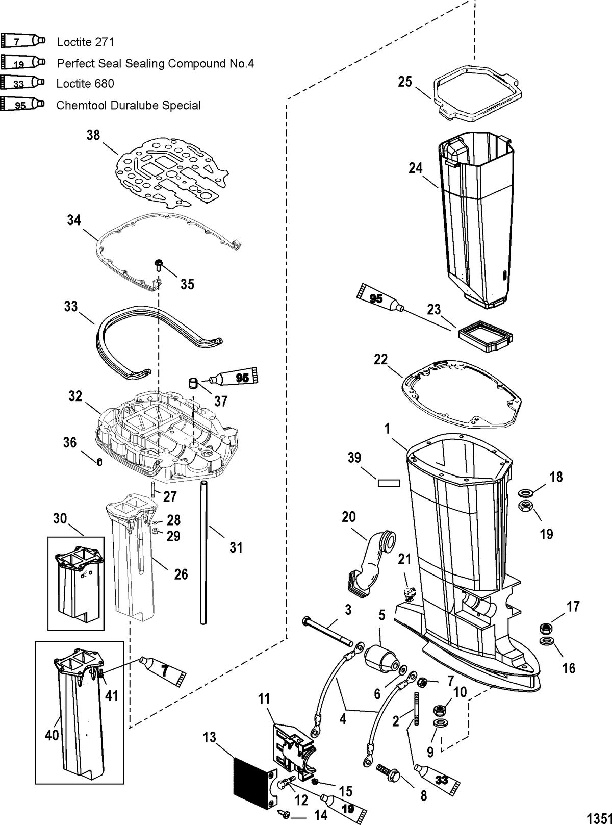 MERCURY/MARINER 135/150/175 DFI (2.5L) DRIVESHAFT HOUSING AND EXHAUST TUBE