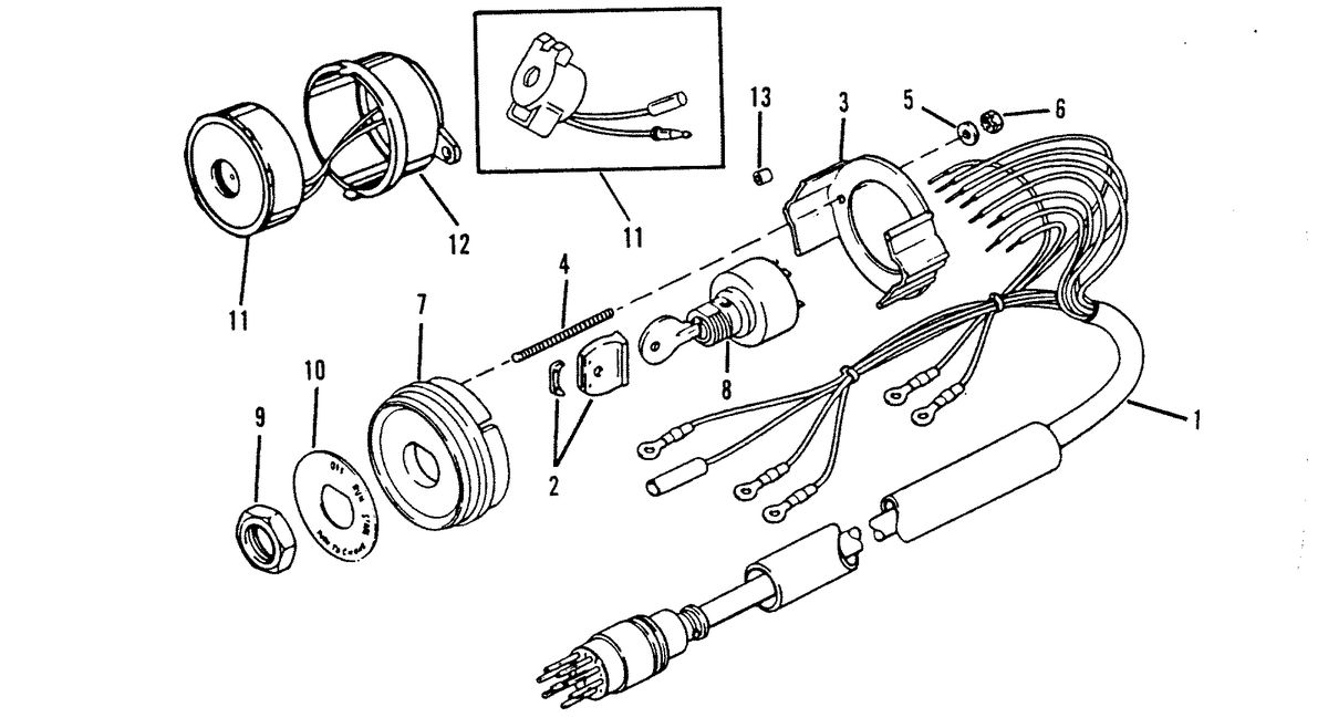 RACE OUTBOARD XR-2 / MAGNUM KEY SWITCH ASSEMBLY
