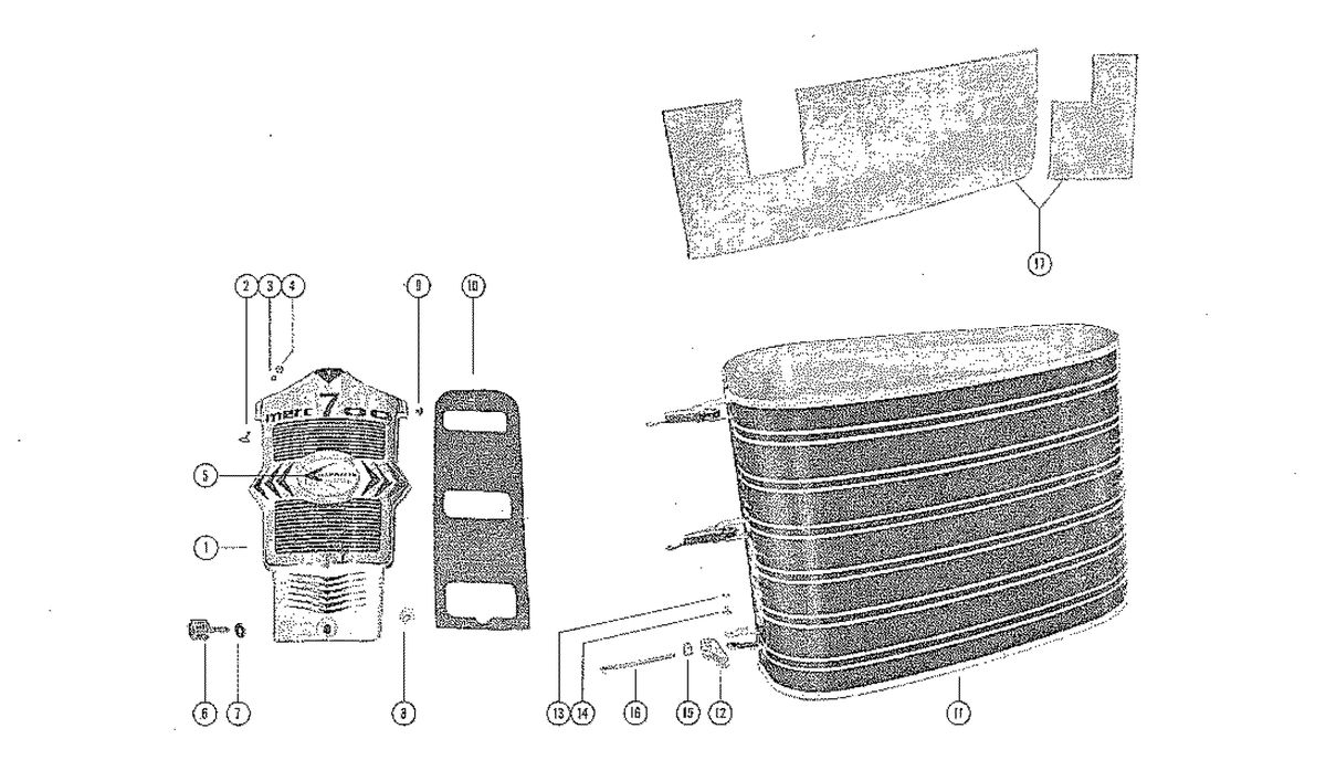 MERCURY MERC 700 COWLING AND FRONT COVER