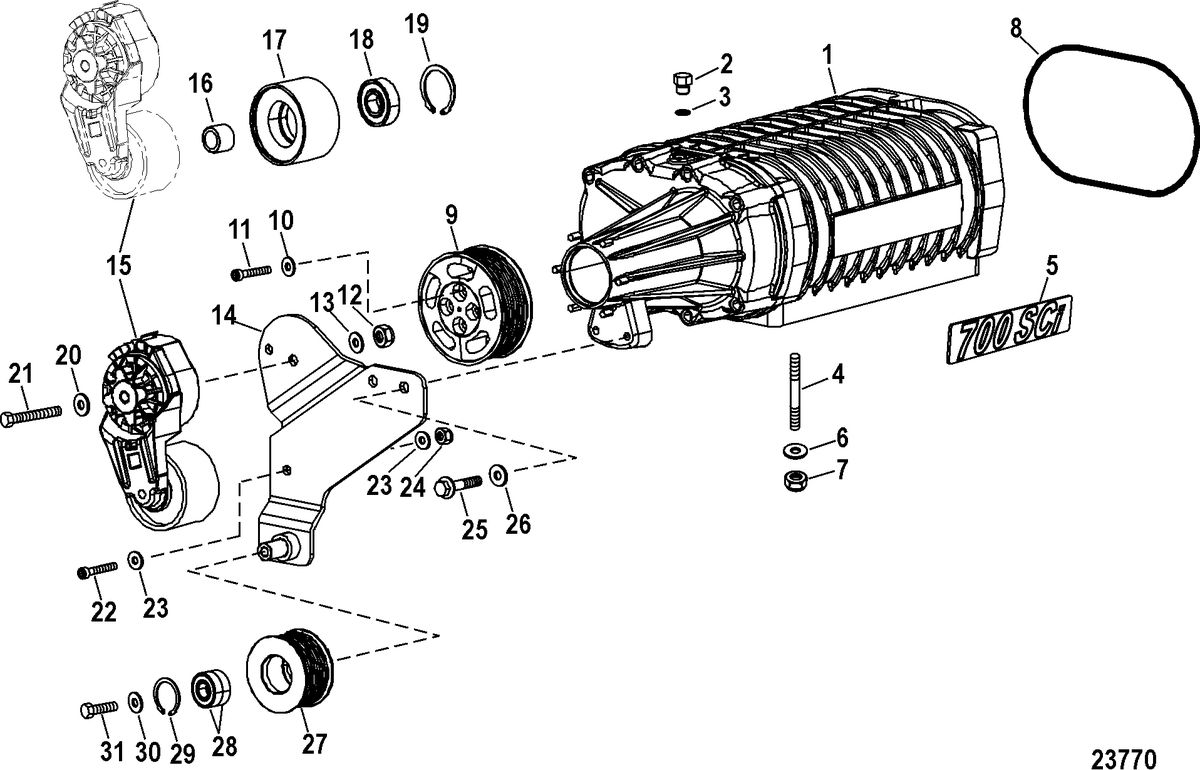 RACE STERNDRIVE 700 SCI Intake Components(Supercharger Assembly)