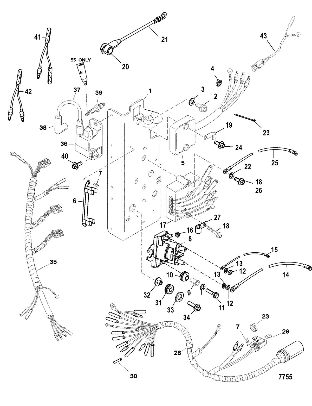 MERCURY/MARINER 55/60 JET 40 (3 CYLINDER) Electrical Components