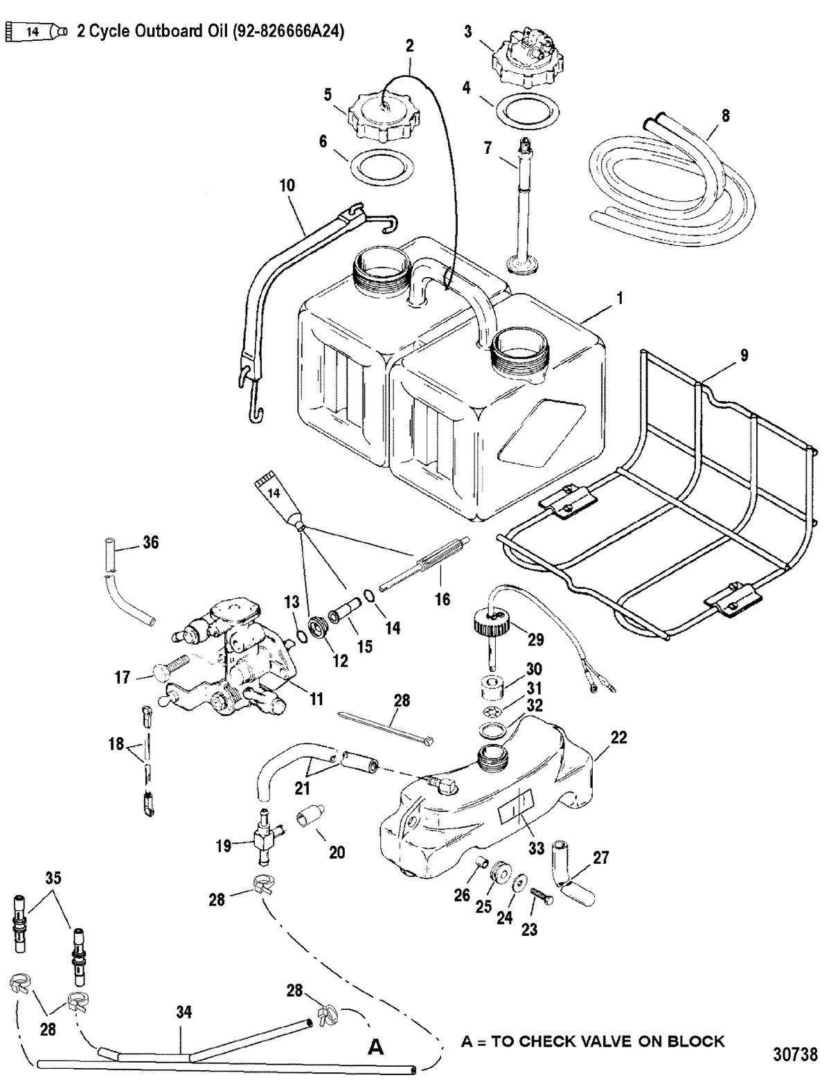 MERCURY/MARINER 150/175/200 EFI OIL INJECTION COMPONENTS