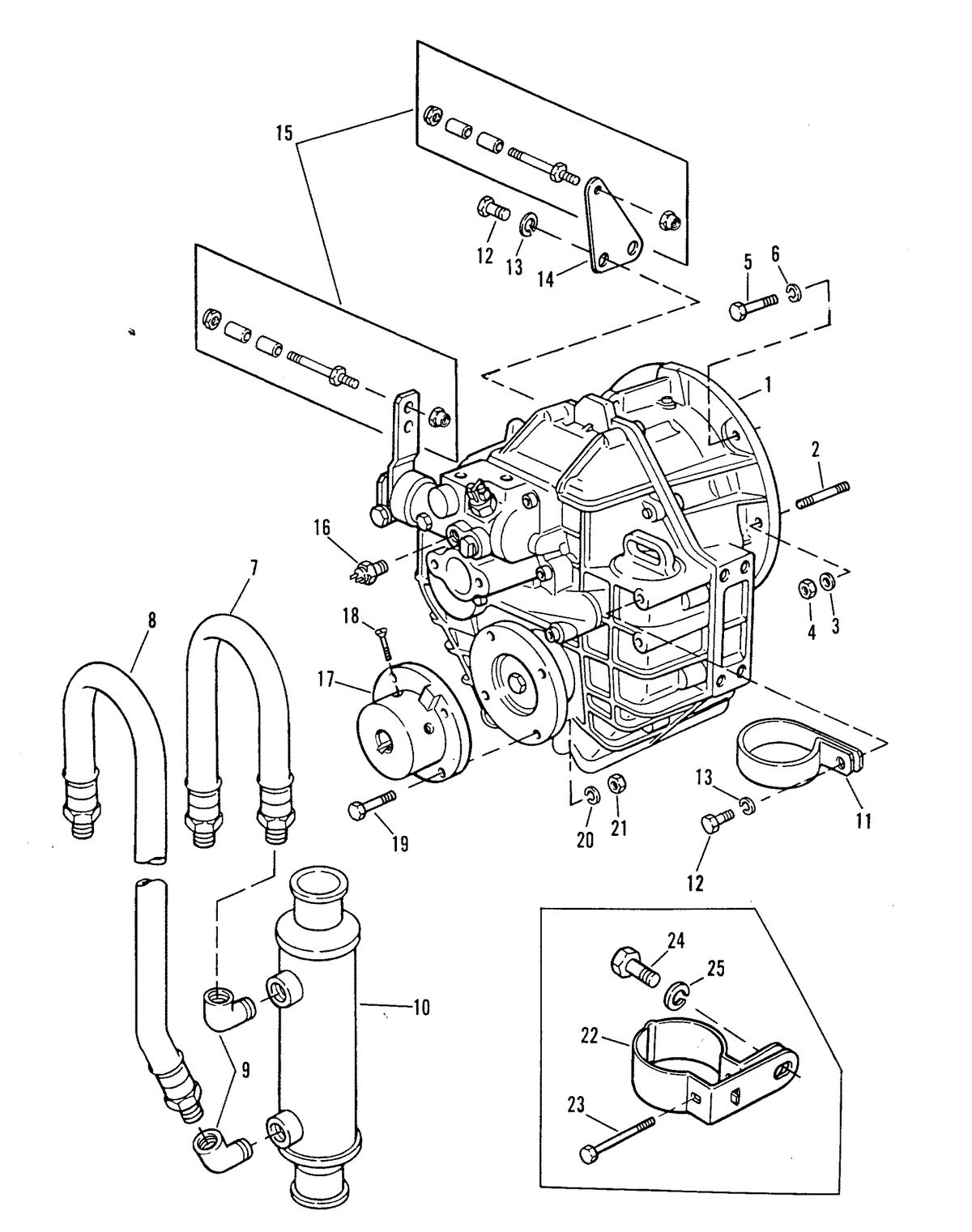 MERCRUISER 8.2L W/HURTH TRANSMISSION MIE ENGINE TRANSMISSION AND RELATED PARTS