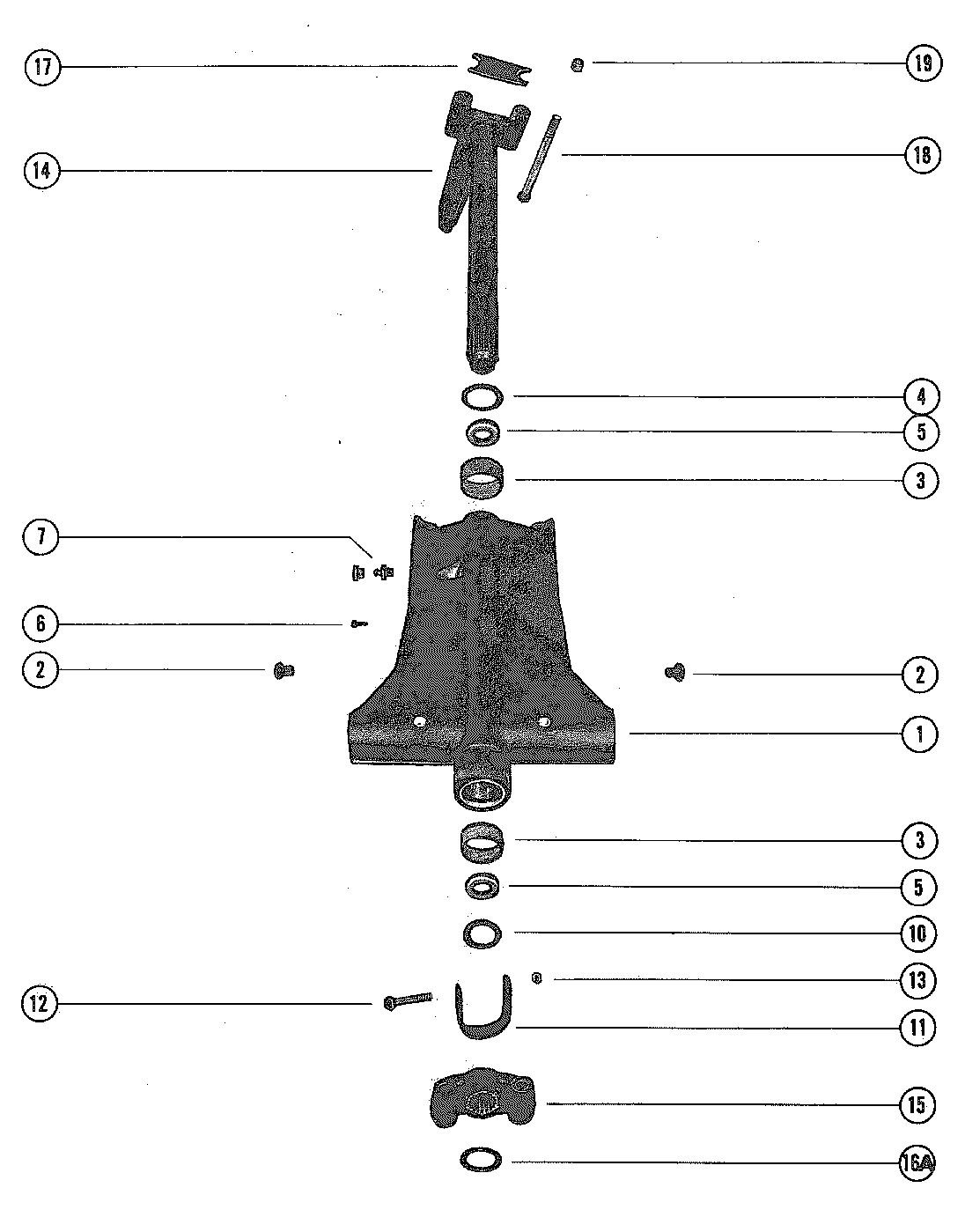 MERCURY MERC 140 SWIVEL BRACKET ASSEMBLY