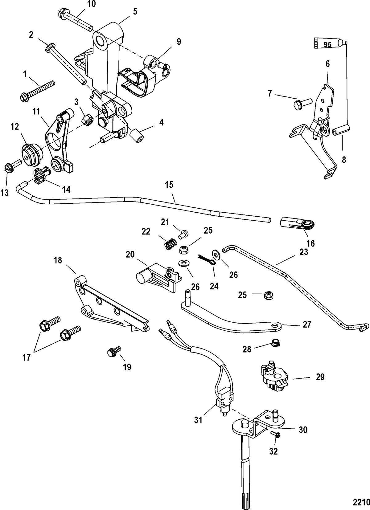 MERCURY/MARINER 40/50/60 EFI (4 CYLINDER) 4-STROKE Linkage(Handle)