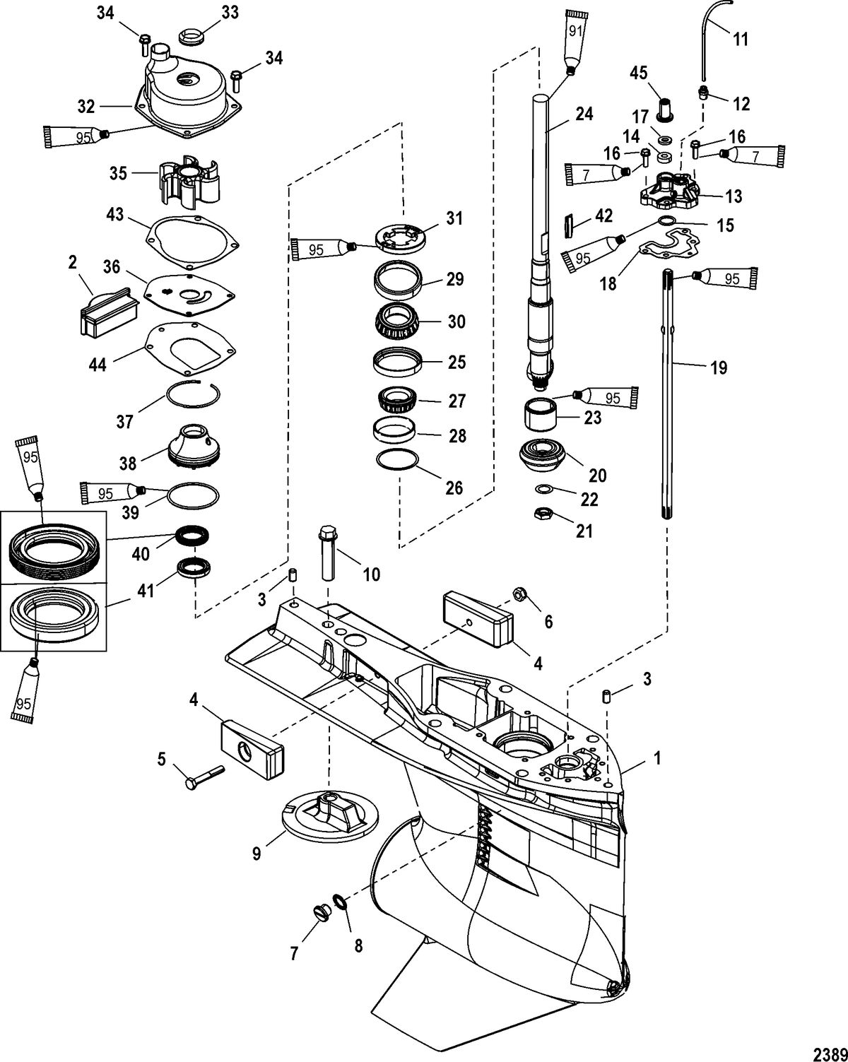 MERCURY/MARINER 200/225/250/275 4-STROKE VERADO Gear Housing(Driveshaft)(Standard/Counter Rotation)