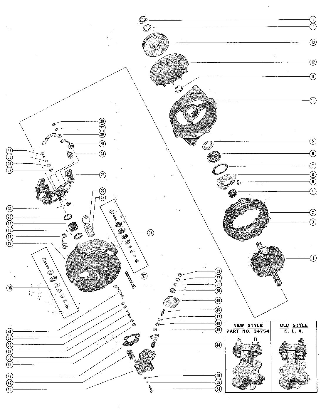 MERCRUISER 225 ENGINE ALTERNATOR ASSEMBLY