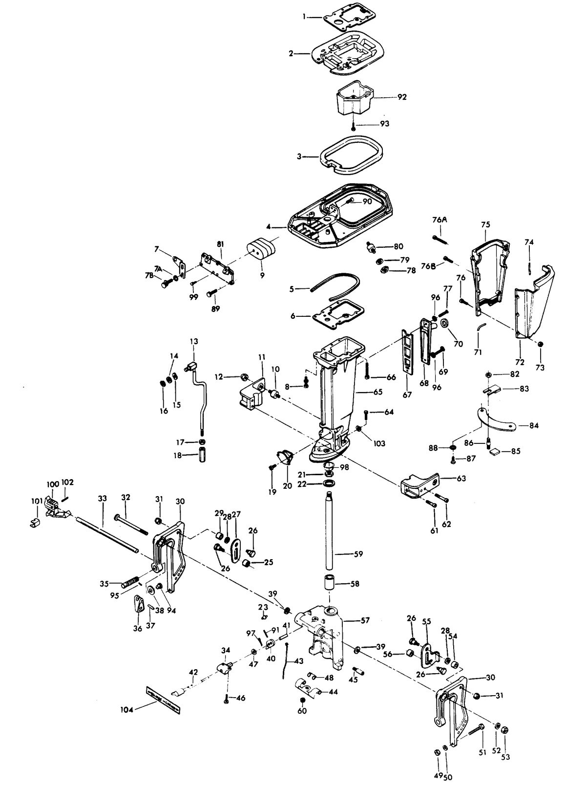 CHRYSLER 35 H.P. MOTOR LEG