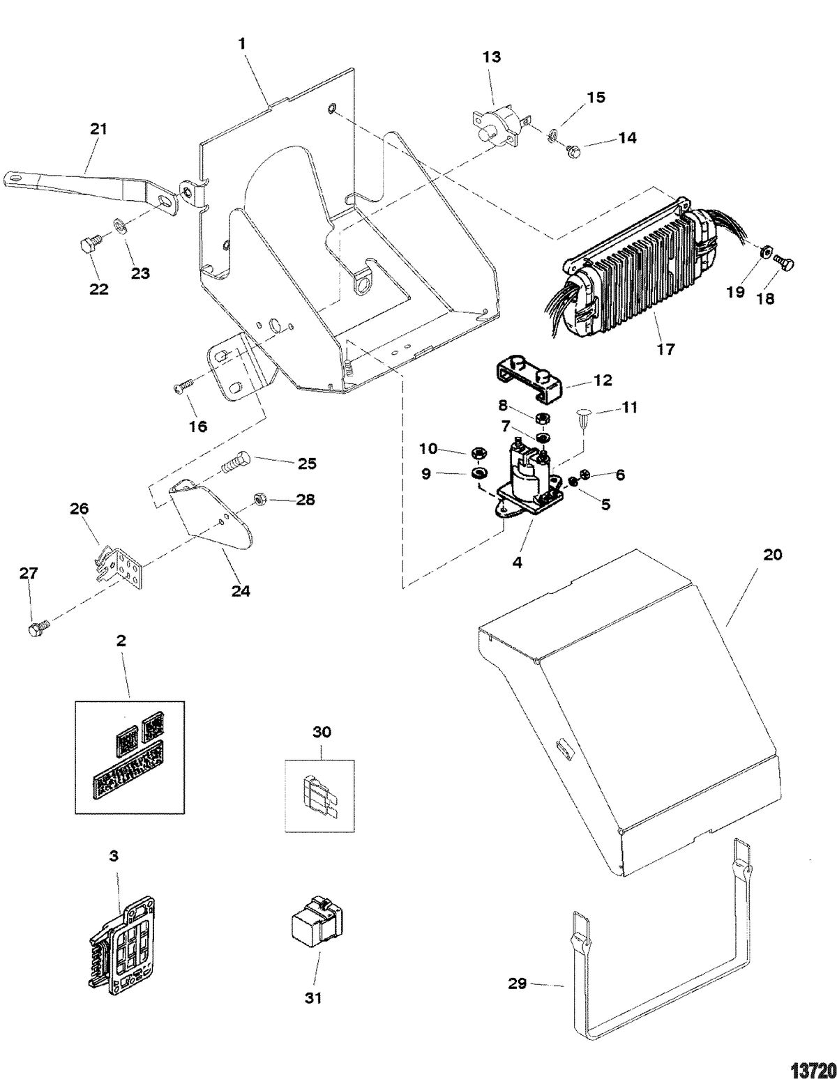 MERCRUISER 350 MAG MPI TOURN SKI (GEN +) Electrical Components(SN-0L304599 and Below)
