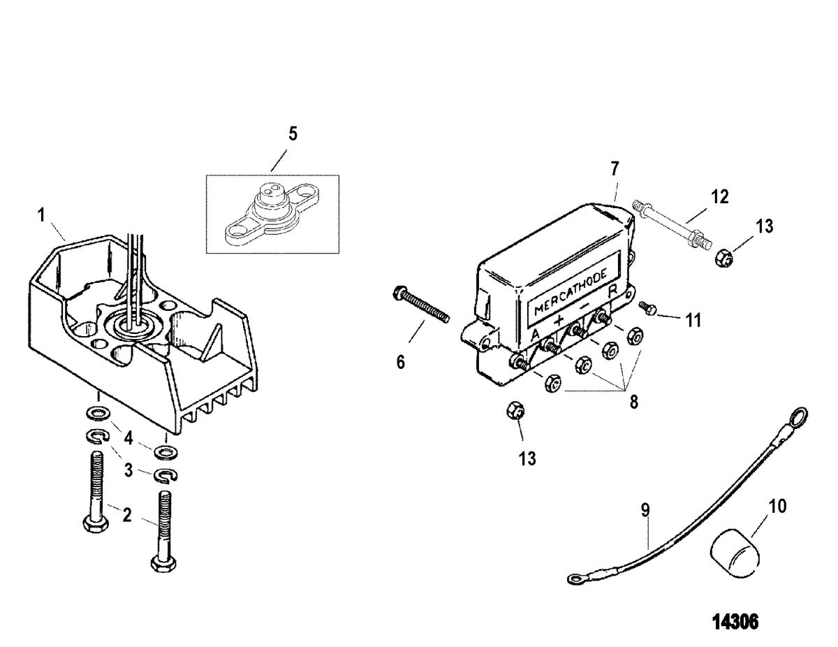 MERCRUISER 262 MAGNUM (EFI - TBI) Mercathode Components