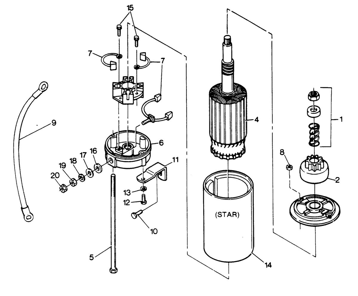 FORCE FORCE 1988 125 HP "C" MODELS STARTER