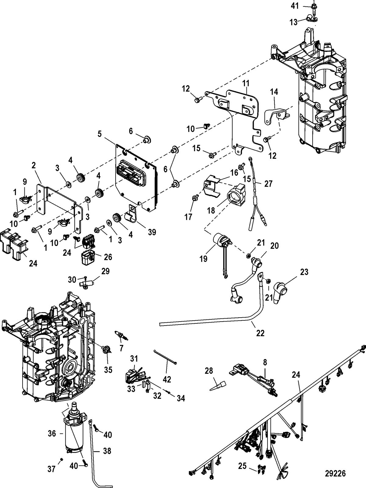 MERCURY/MARINER 40/50/60/JET 40 EFI - 4 CYLINDER 4-STROKE Electrical Components, 1C104423/0P560349 and Below