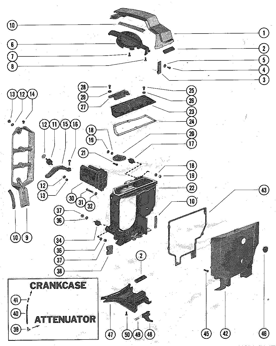 MERCURY MERC 650 (3 CYLINDER) COWL SUPPORT BRACKETS