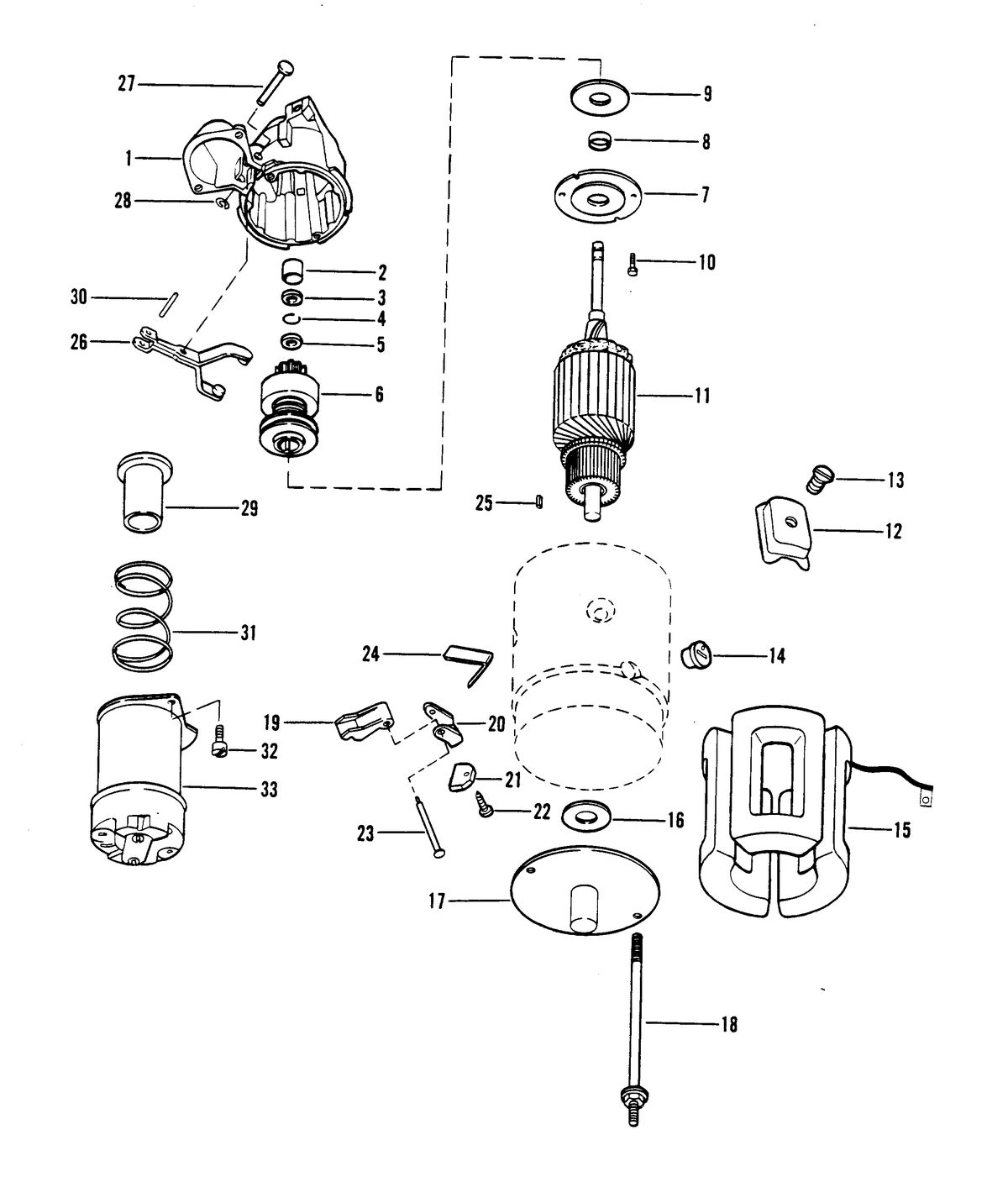 MERCRUISER 300 TEMPEST (MR/TR) ENGINE STARTER MOTOR MR - 14" FLYWHEEL