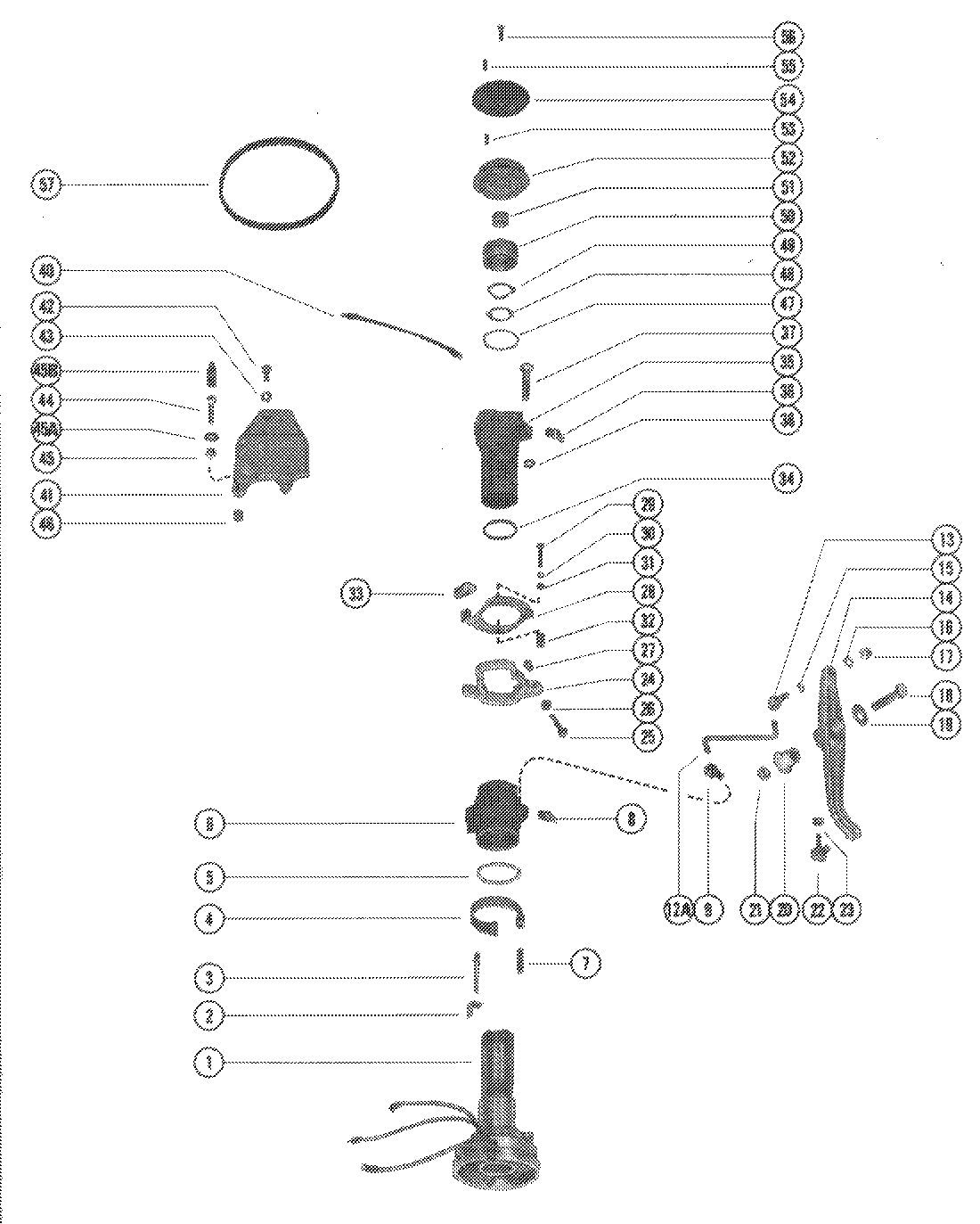 MERCURY 1500XS DISTRIBUTOR ADAPTOR AND VERTICAL LINKAGE