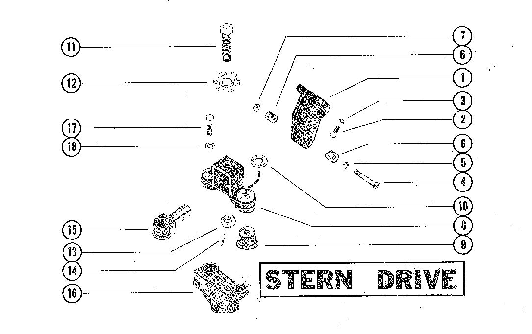 MERCRUISER 250 ENGINE (STERNDRIVE AND INBOARD) ENGINE MOUNTING STERN DRIVE