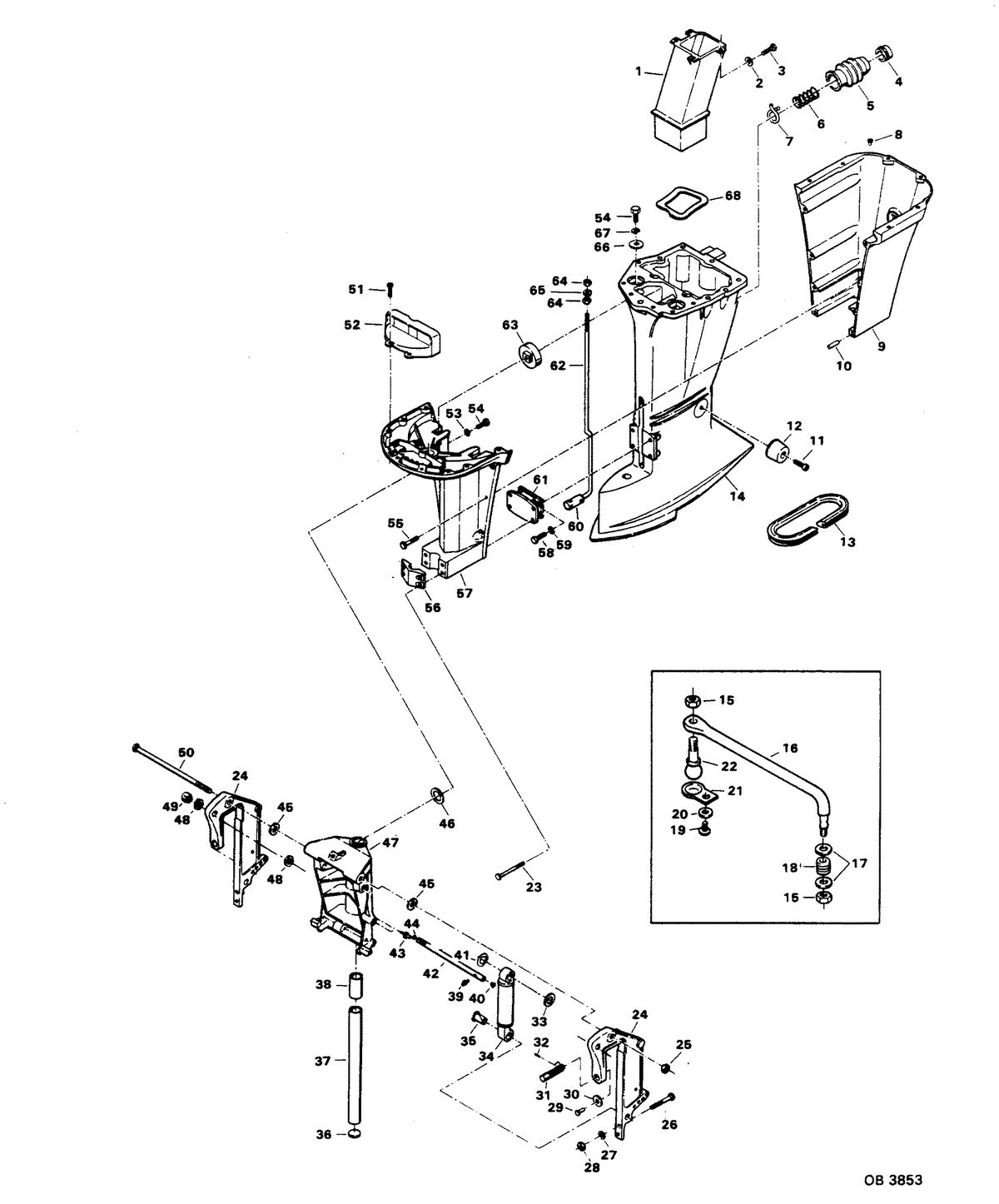 CHRYSLER 100 H.P. MOTOR LEG