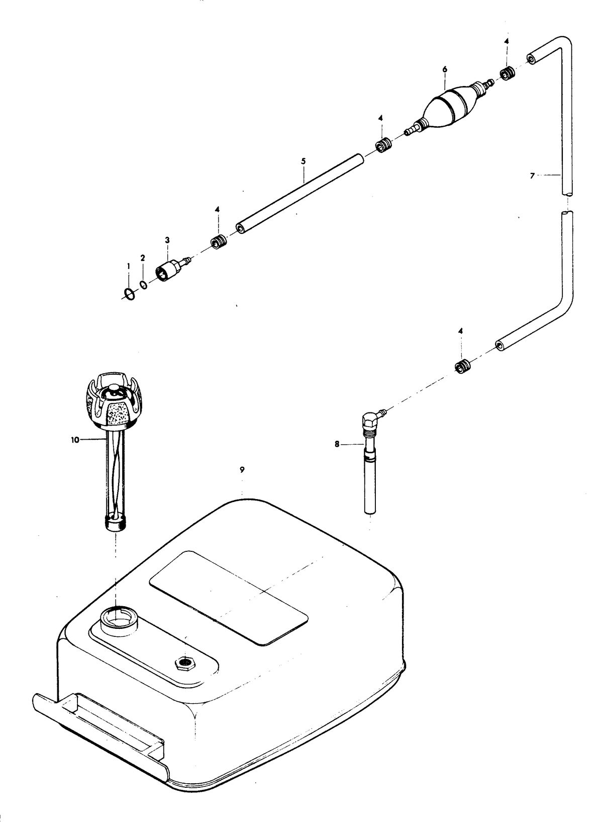 CHRYSLER 15 H.P. FUEL TANK AND LINE