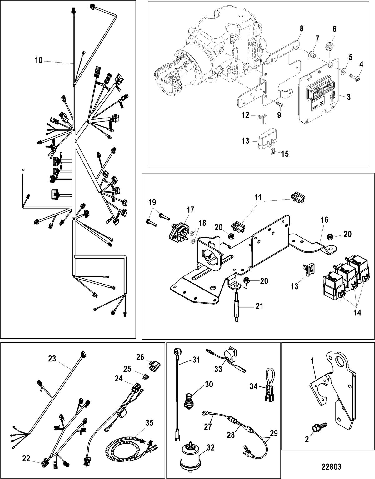 MERCRUISER 5.7L MPI TOWSPORT WITH GEN III Electrical Components, Mechanical Throttle and Shift
