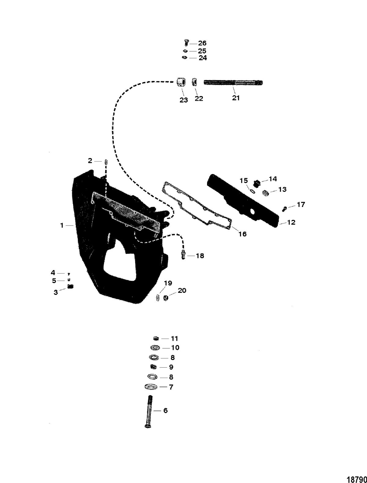 MERCRUISER ALPHA-ONE SS, II SSM, III, III SSM, IIIA SSM, IV SSM, V SSM TRANSOM PLATE(III-IIIA-IV-V)