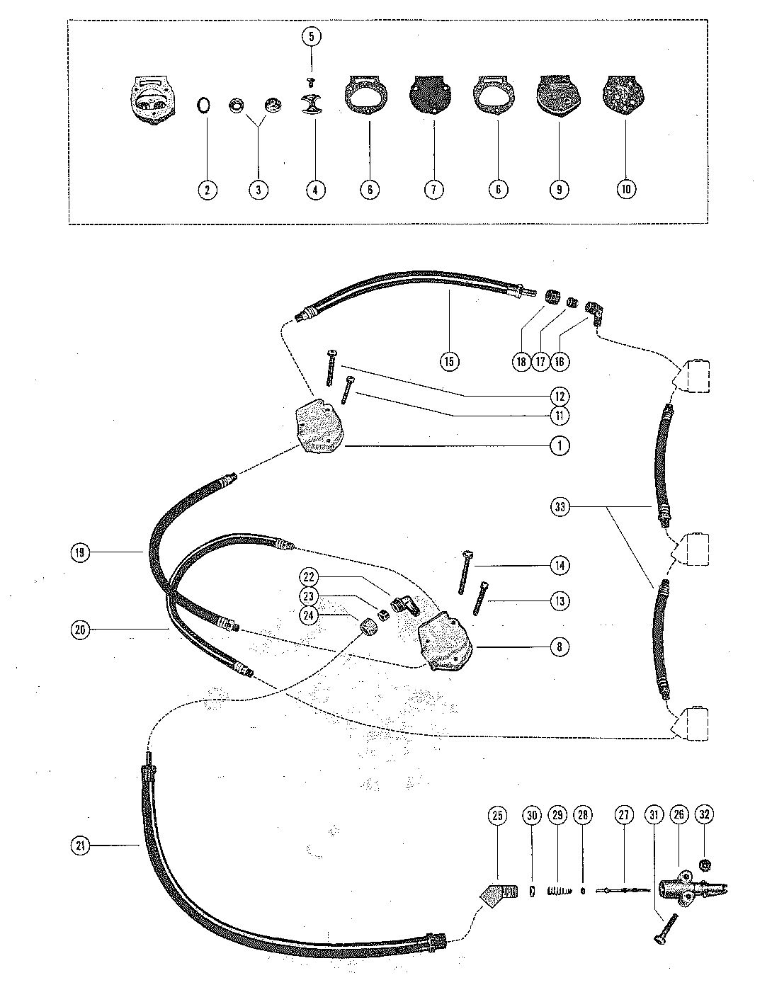 MERCURY MERC 1000E-2 FUEL PUMP AND FUEL LINE ASSEMBLY