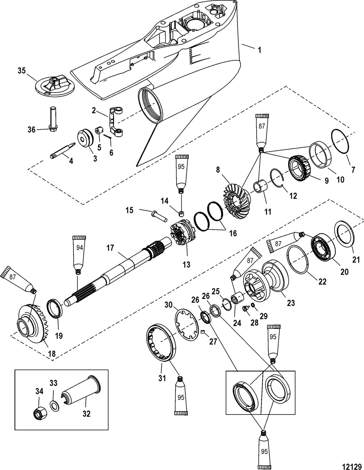 RACE OUTBOARD 250XS / 250 SPORTXS DFI (3.0L) Gear Housing, Propeller Shaft-Standard-FleetMaster
