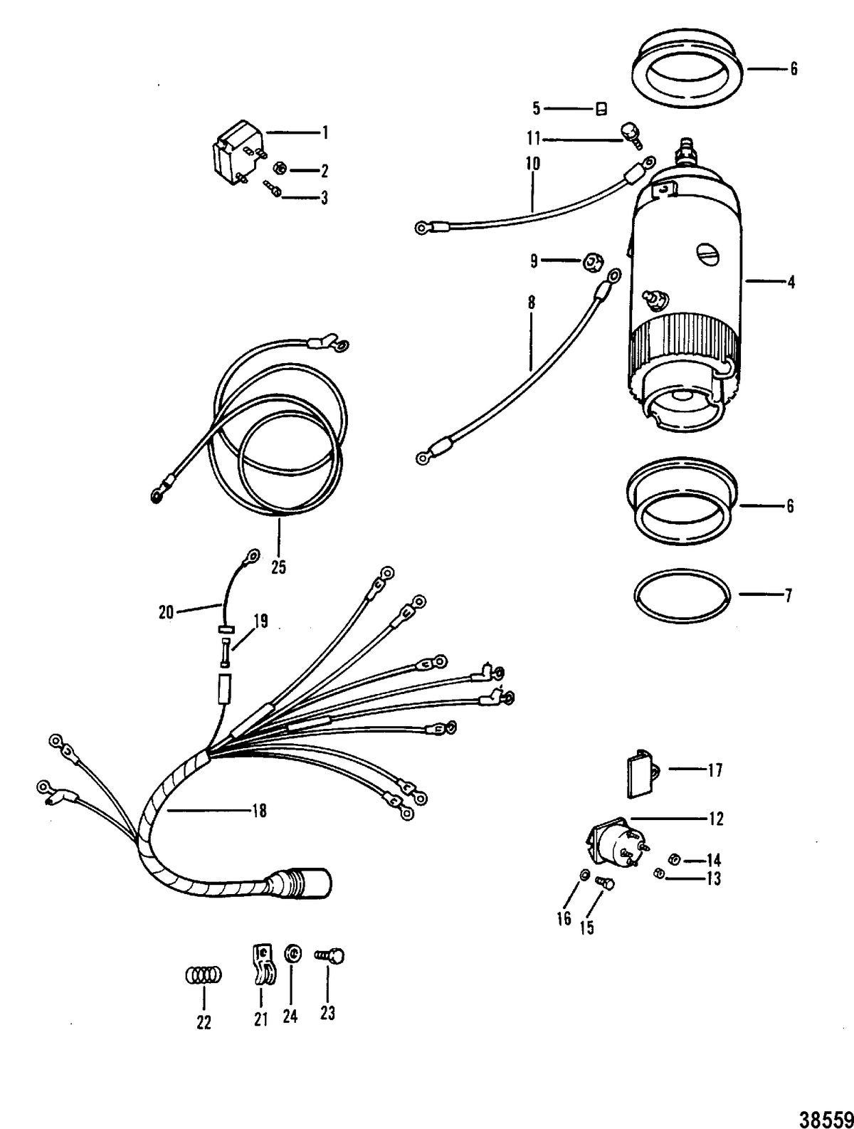 MERCURY/MARINER 45/50 HP ELECTRIC COMPONENTS
