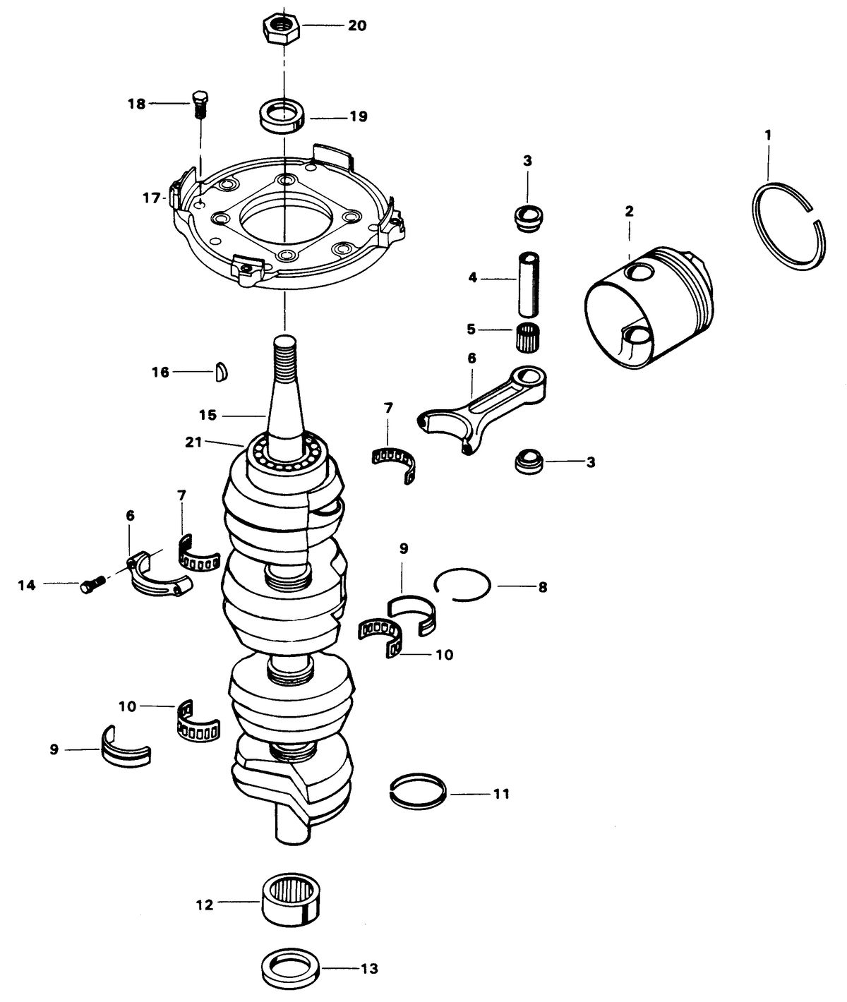 FORCE FORCE 125 H.P. CRANKSHAFT AND PISTON GROUP